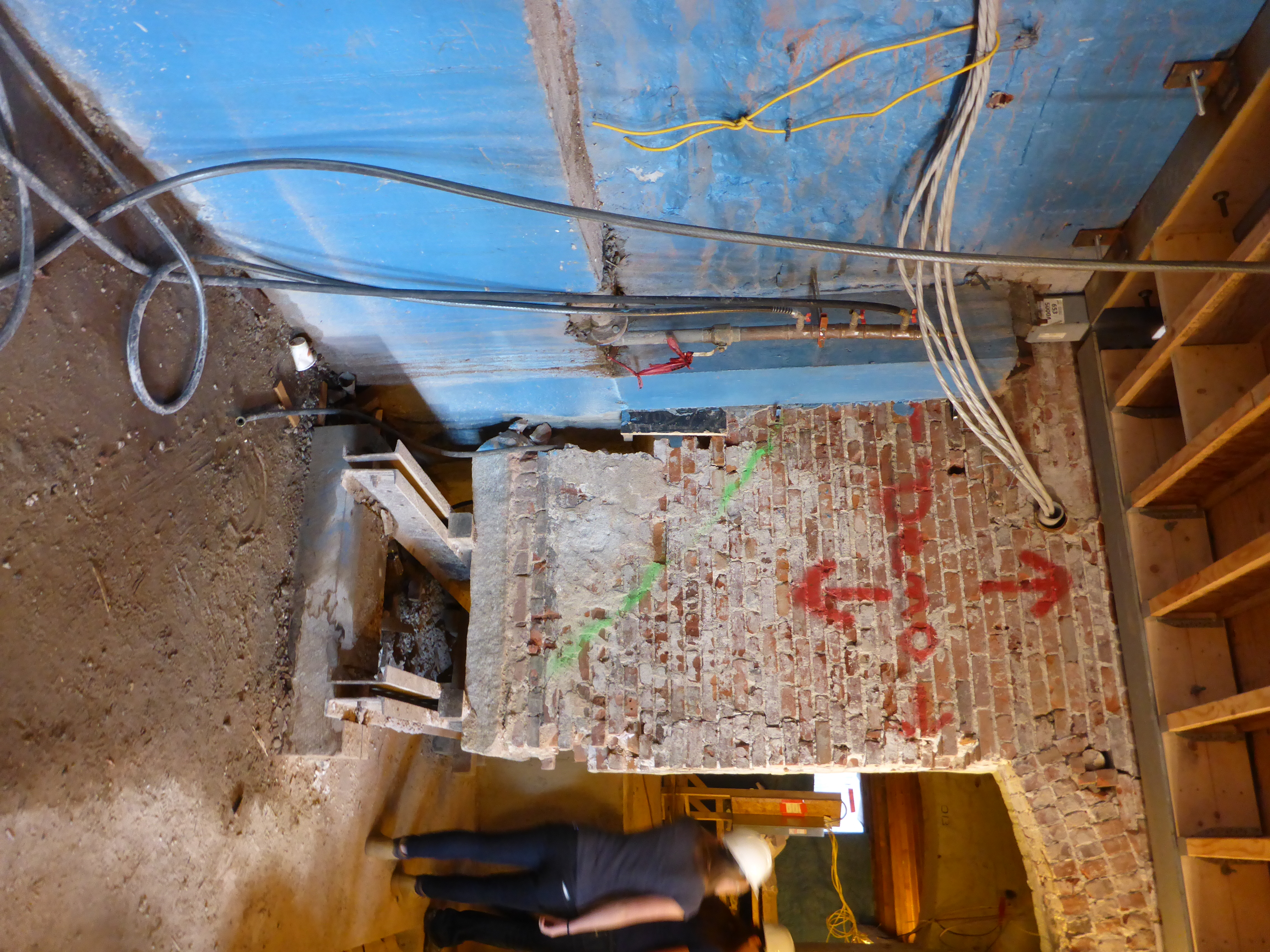 Underpinning of existing wall section 1