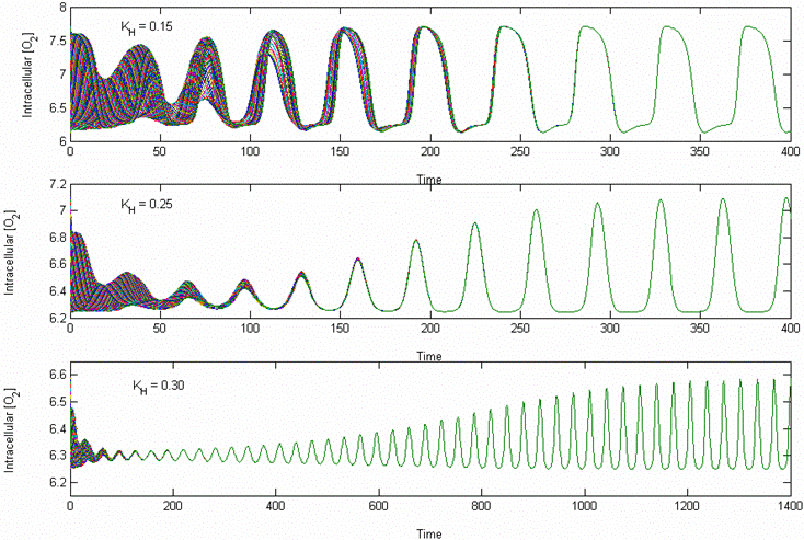 Figure showing model prediction of oscillations