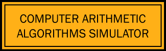 Computer Arithmetic
Algorithms Simulator
